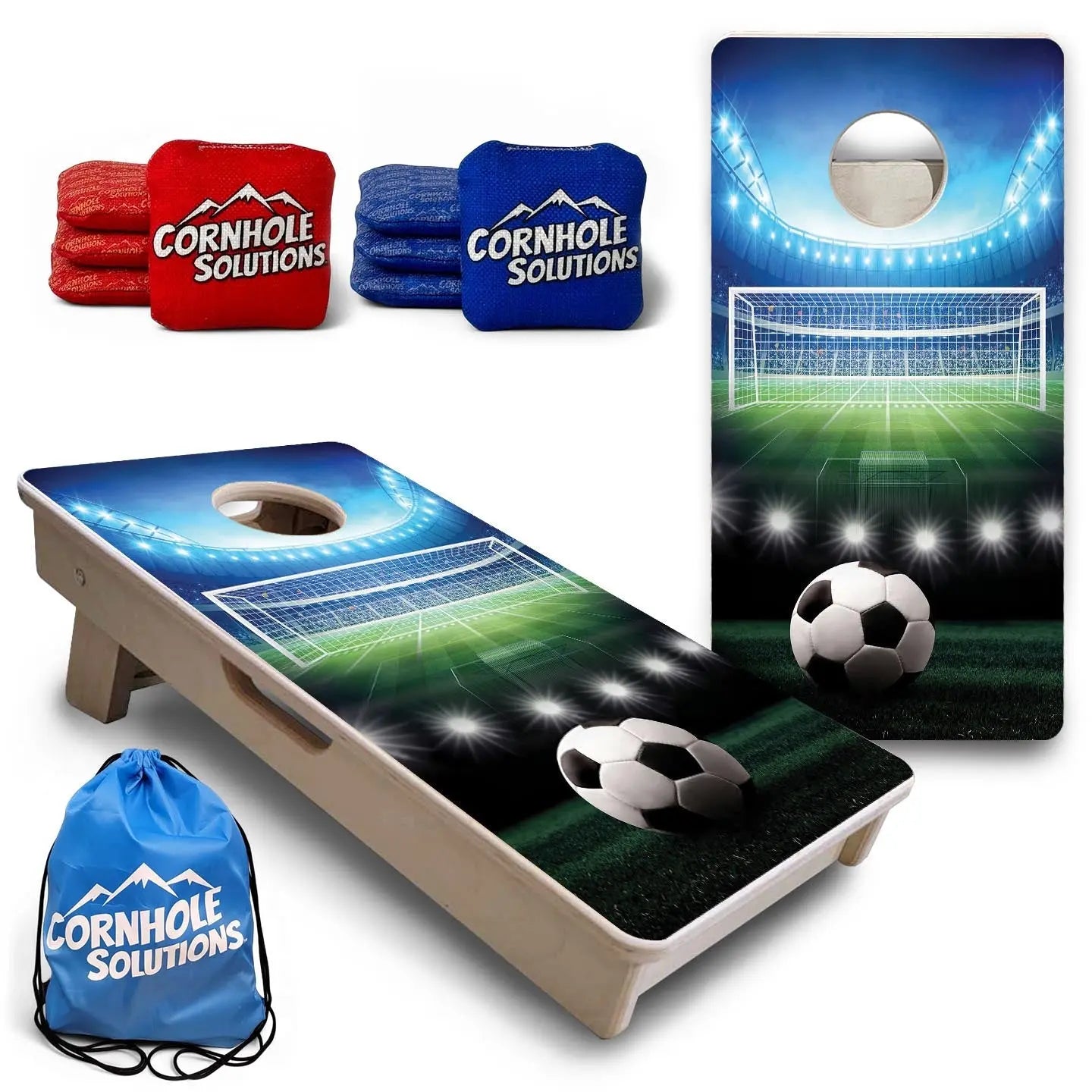 Soccer - Mini or Vacation Size Cornhole Boards by Cornhole Solutions, custom cornhole board main product photo
