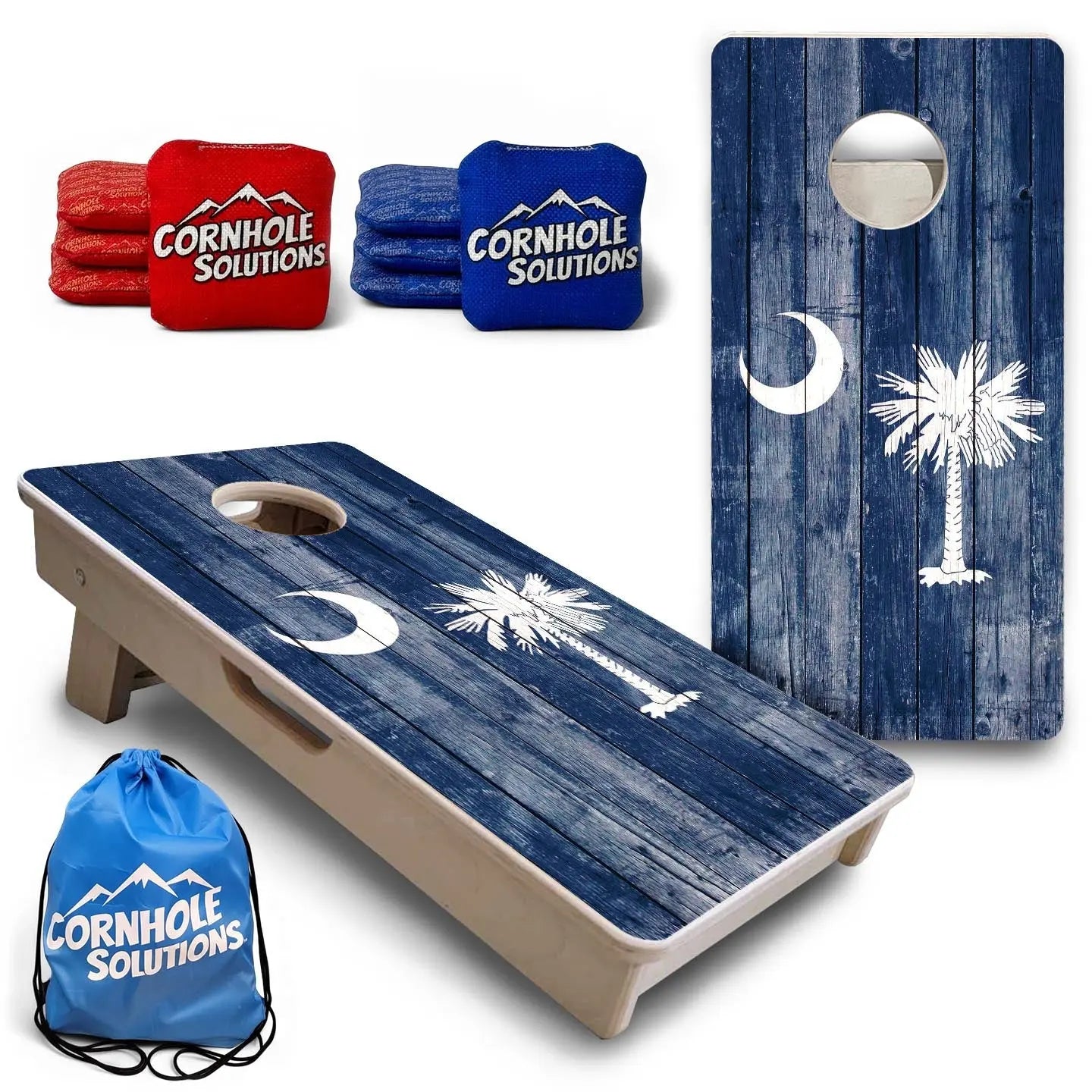 South Carolina Distressed Flag - Mini or Vacation Size Cornhole Boards by Cornhole Solutions, custom cornhole board main product photo