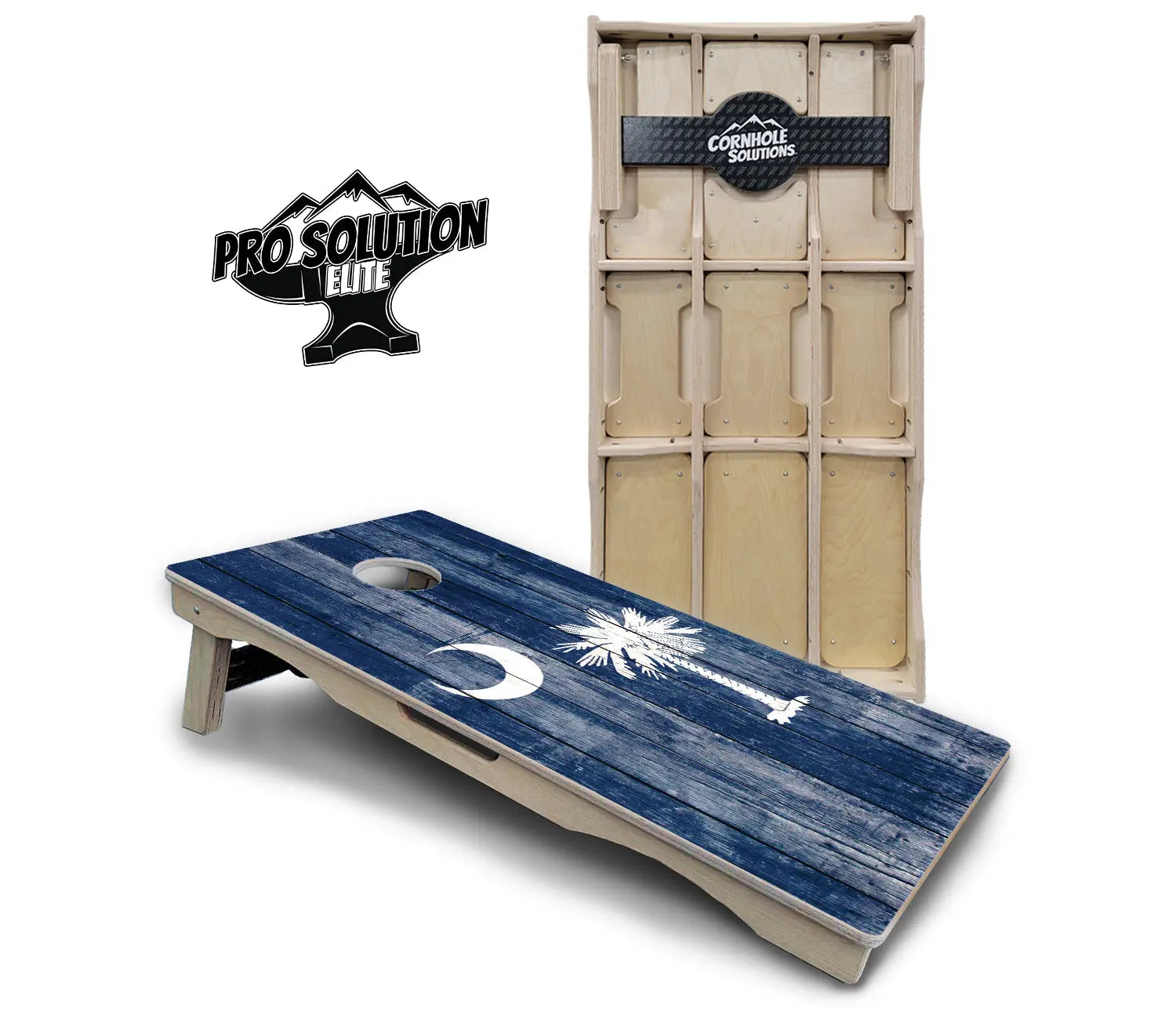 South Carolina Flag Cornhole Boards - Pro Solution Elite Series by Cornhole Solutions, custom cornhole board main product photo