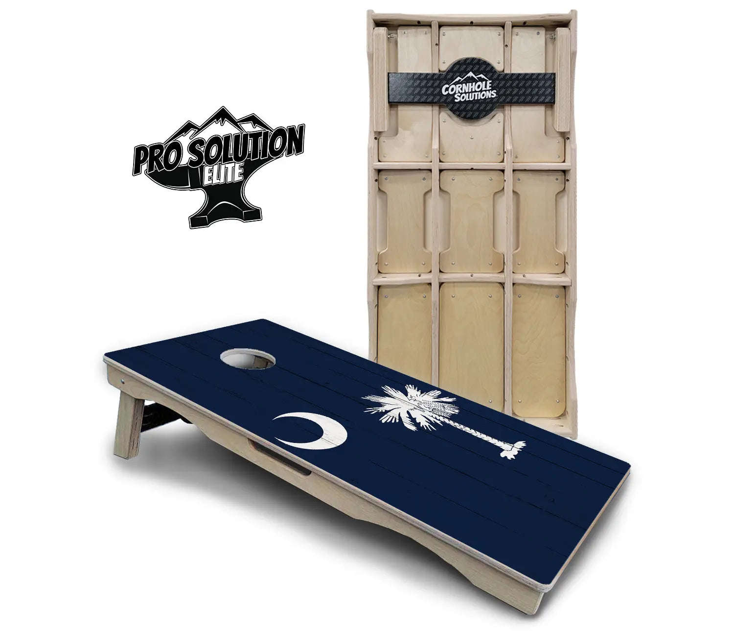 South Carolina Flag Cornhole Boards - Pro Solution Elite Series by Cornhole Solutions, custom cornhole board main product photo