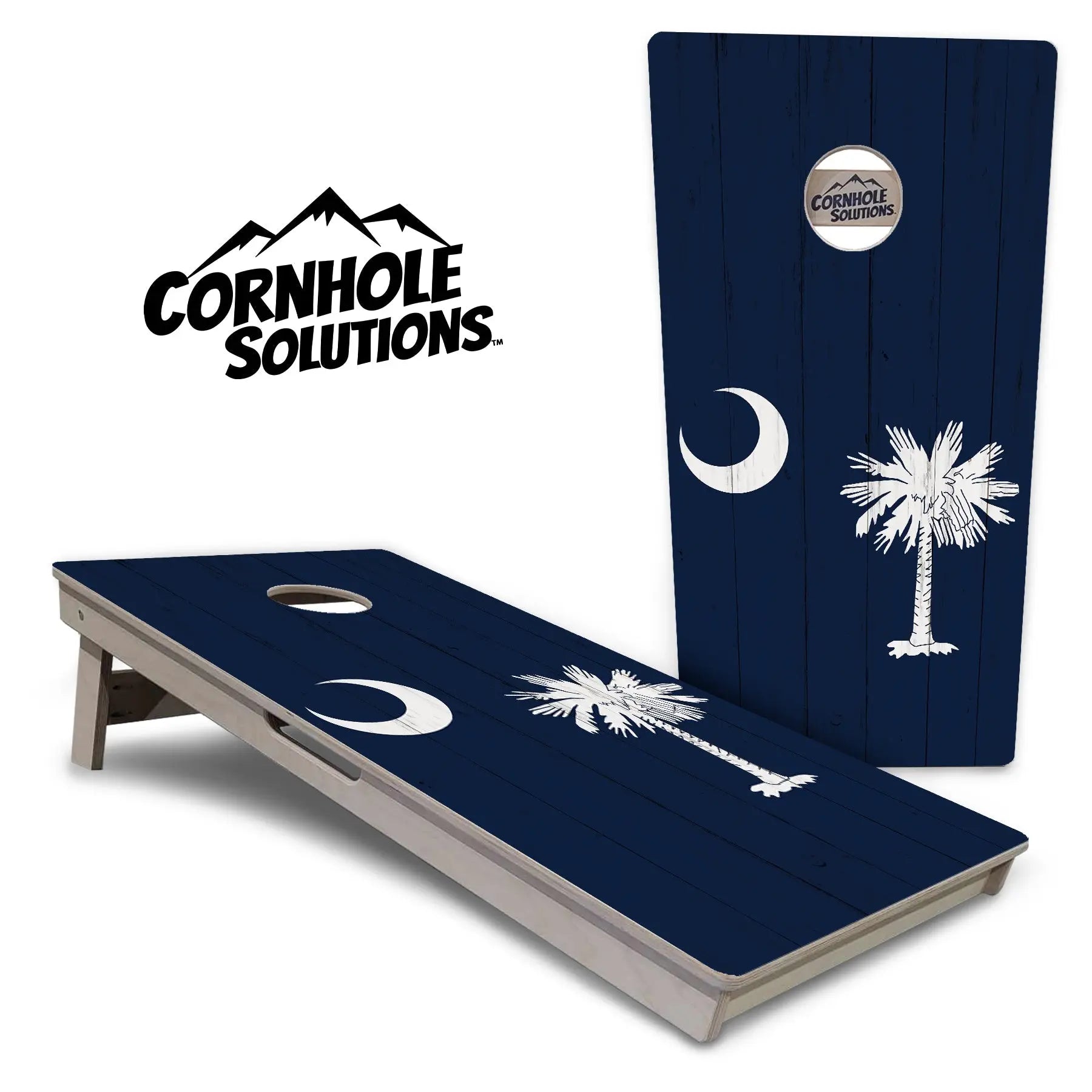 South Carolina Flag Cornhole Boards - Professional Tournament Series by Cornhole Solutions, custom cornhole board main product photo