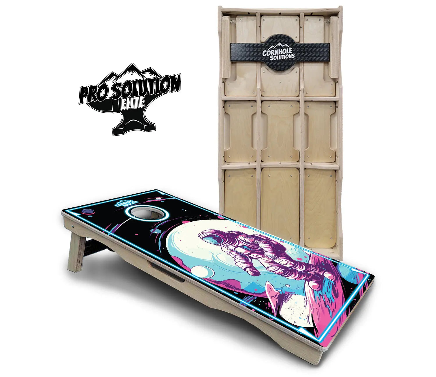 Spaceman Cornhole Boards - Pro Solution Elite Series by Cornhole Solutions, custom cornhole board main product photo