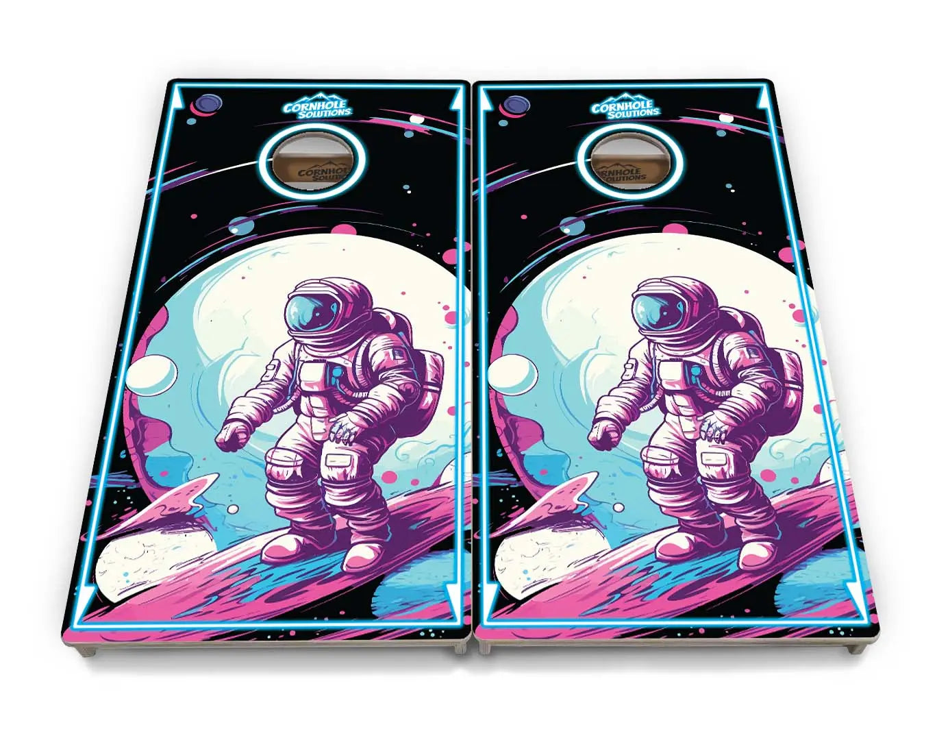 Spaceman Cornhole Boards - Professional Tournament Series by Cornhole Solutions, custom cornhole board detail photo 3