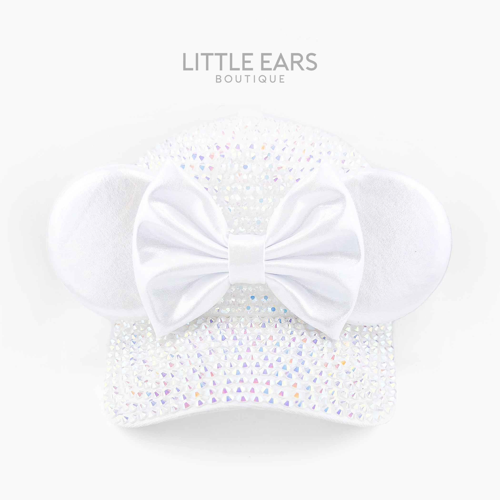 White iridescent theme park hat by Little Ears Boutique
