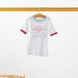 Sparkler Kisses and 4th of July Wishes Organic Cotton Tee Nola Tawk