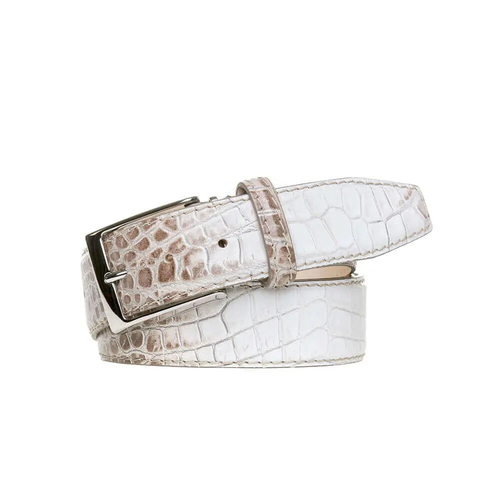 Special Edition Vintage Natural Mock Gator Leather Belt by Roger Ximenez: Bespoke Belts and Leather Accessories, handmade leather goods detail photo 2