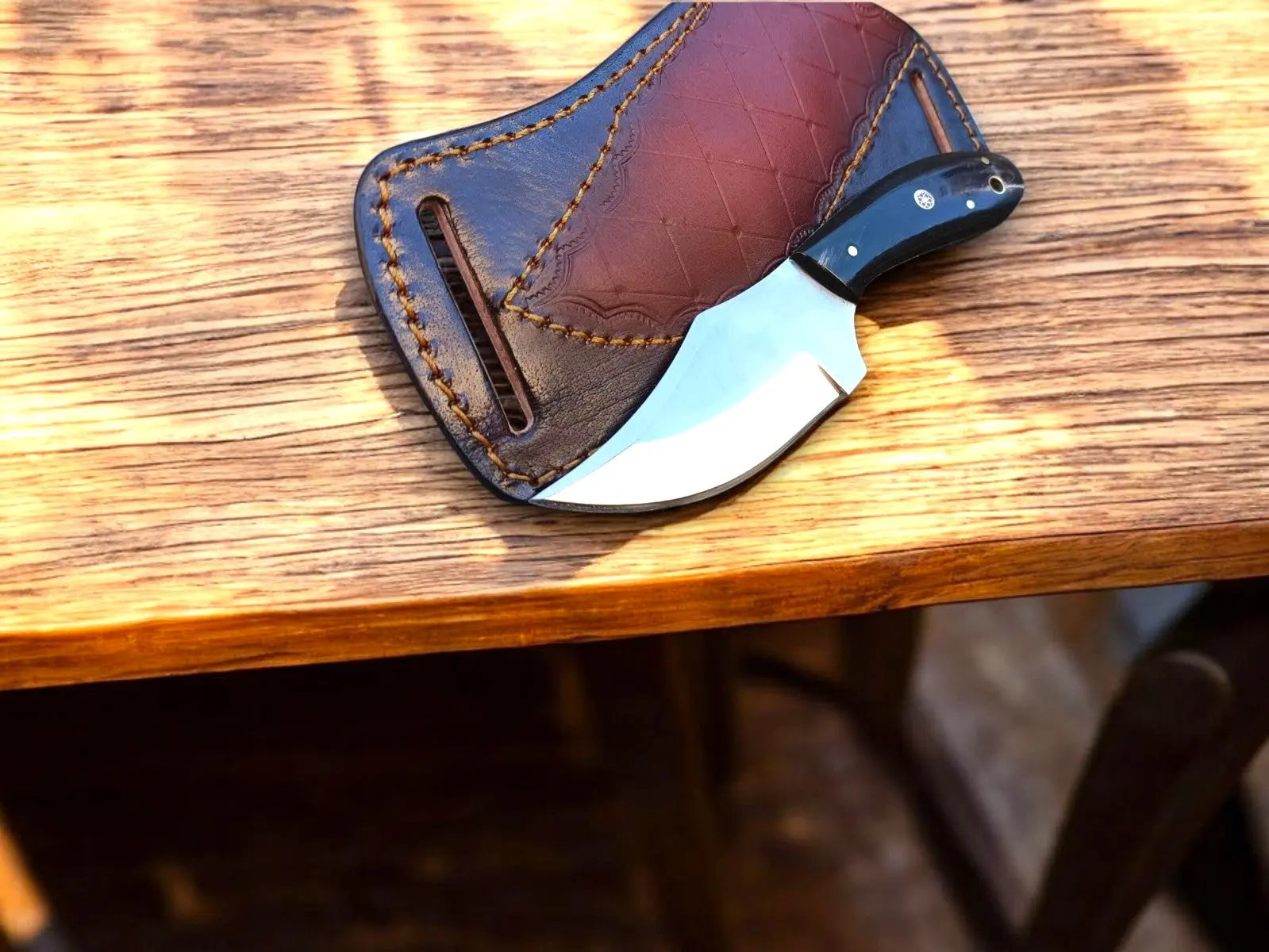 Spring Adventure Country Knife – D2 Steel Belt Blade by Damascus Knife Store, Damascus knife main product photo