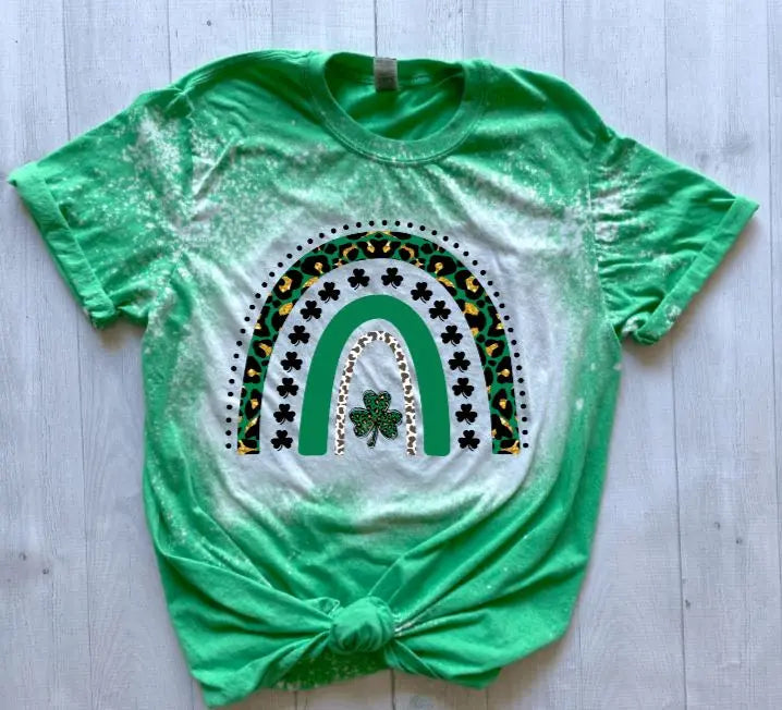 St Patrick's Day Rainbow by Southern Backroad Tees LLC, graphic tee main product photo
