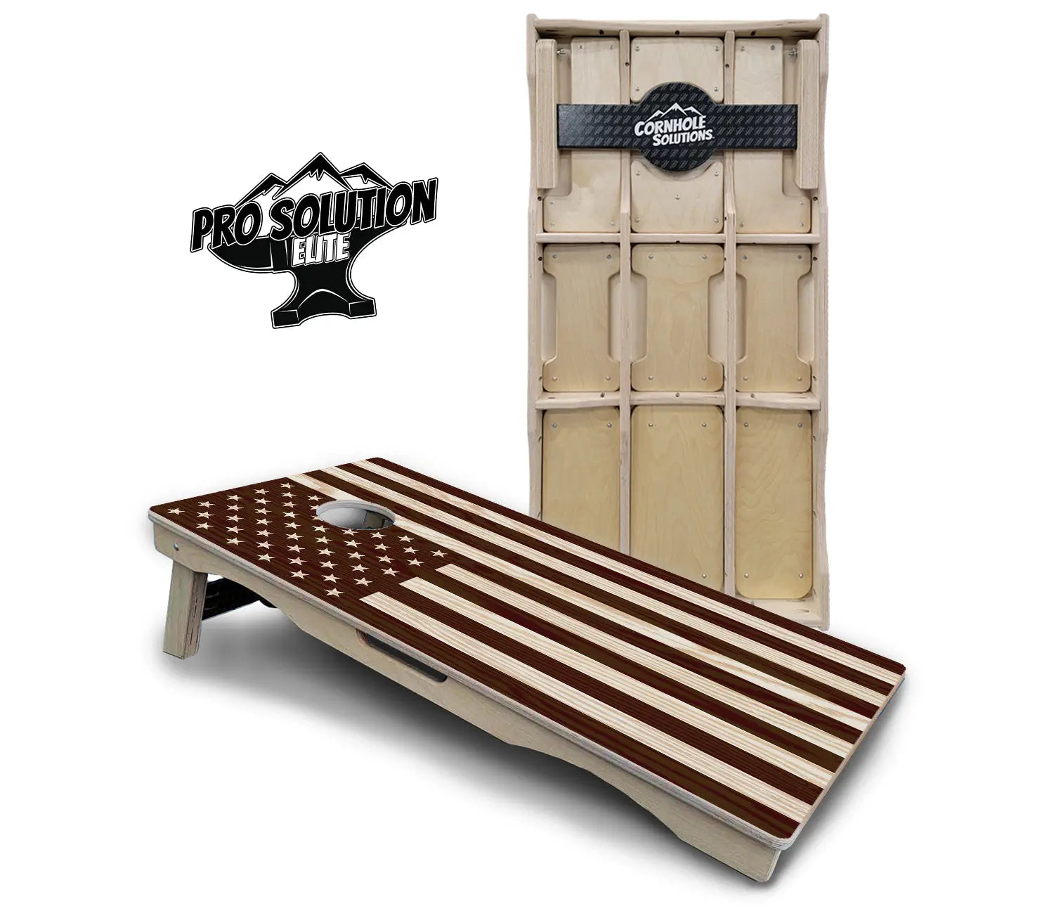 Stained Eagle & Flag Cornhole Boards - Pro Solution Elite Series by Cornhole Solutions, custom cornhole board detail photo 2