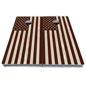 Stained Flag & Eagle Cornhole Boards - All Weather Series Cornhole Solutions