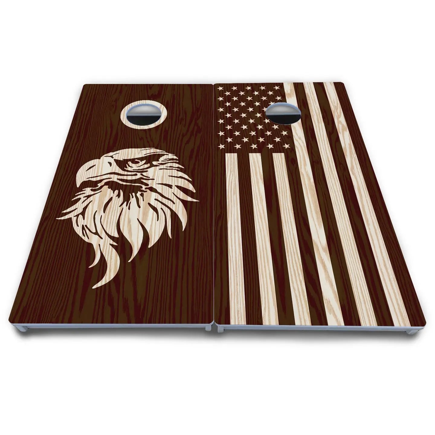 Stained Flag & Eagle Cornhole Boards - All Weather Series Cornhole Solutions