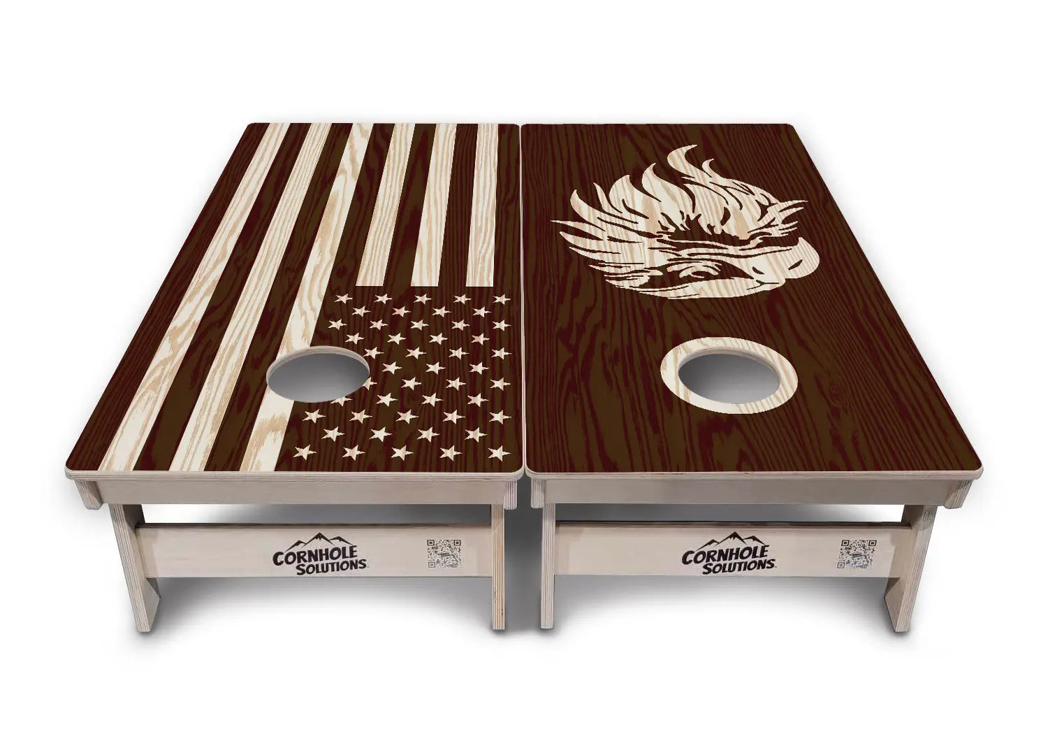 Stained Flag & Eagle Cornhole Boards - Professional Tournament Series by Cornhole Solutions, custom cornhole board detail photo 5