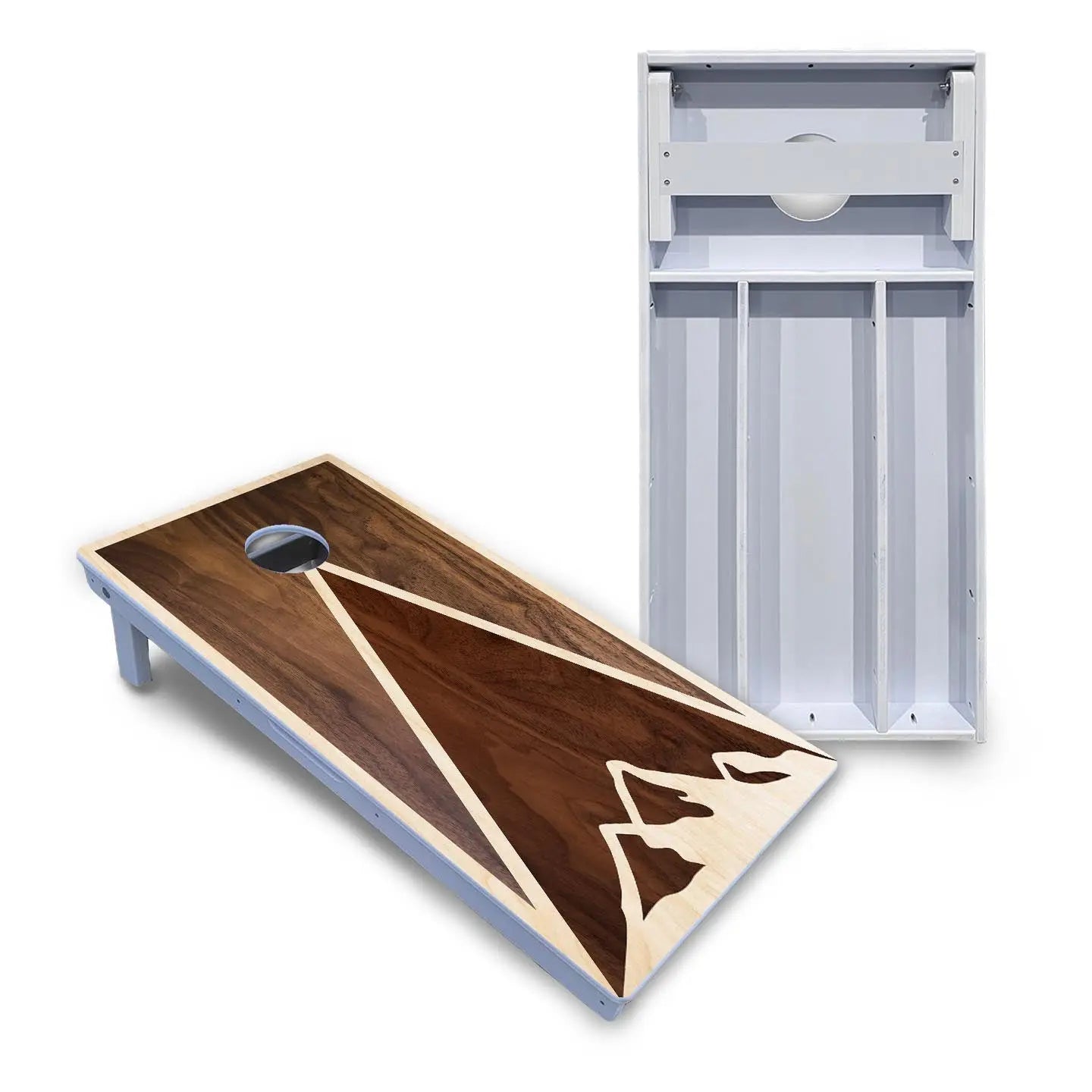 Stained Mountain Scene Cornhole Boards - All Weather Series by Cornhole Solutions, custom cornhole board main product photo