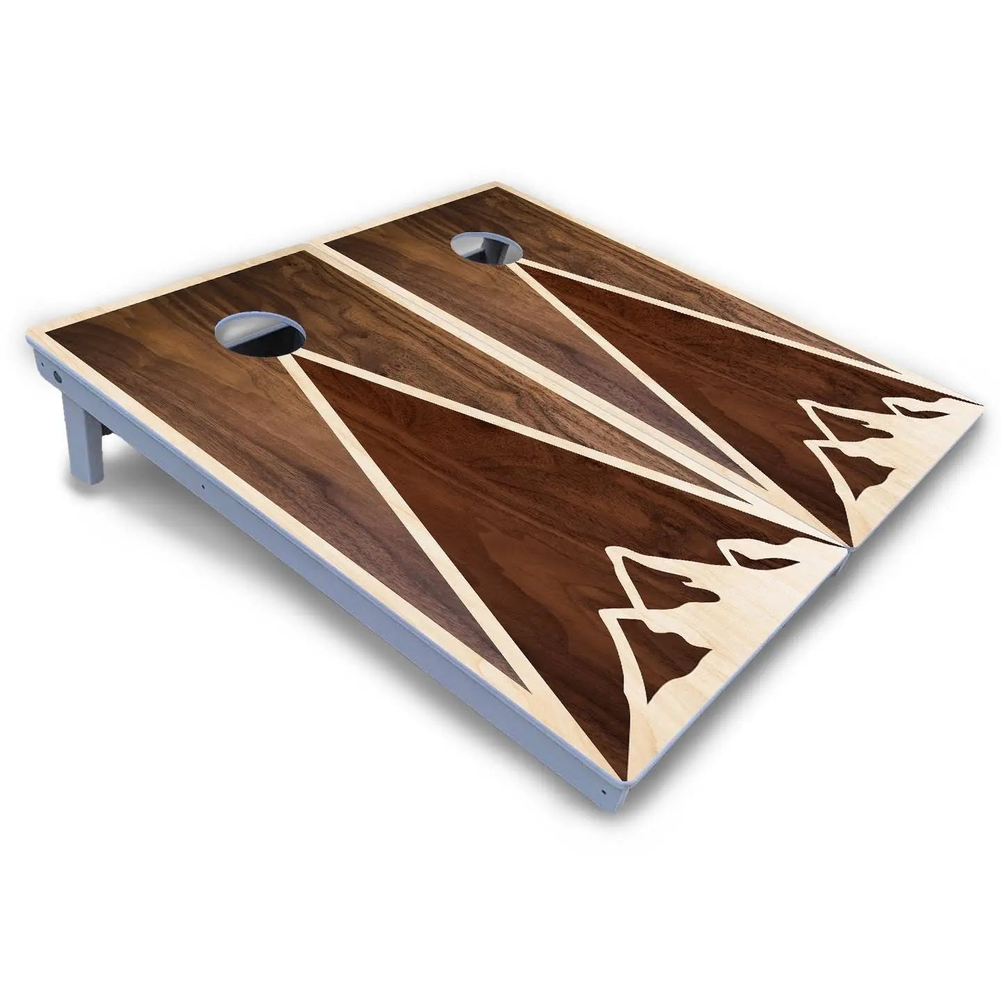 Stained Mountain Scene Cornhole Boards - All Weather Series by Cornhole Solutions, custom cornhole board detail photo 5
