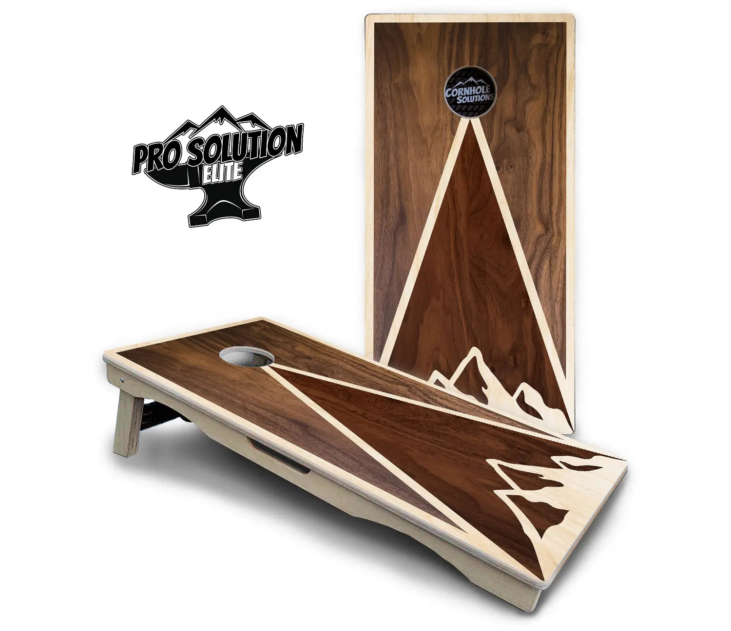 Stained Mountain Scene Cornhole Boards - Pro Solution Elite Series Cornhole Solutions