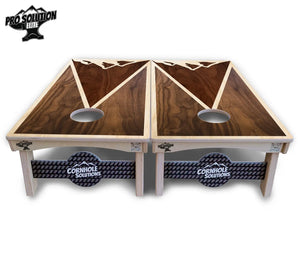 Stained Mountain Scene Cornhole Boards - Pro Solution Elite Series Cornhole Solutions