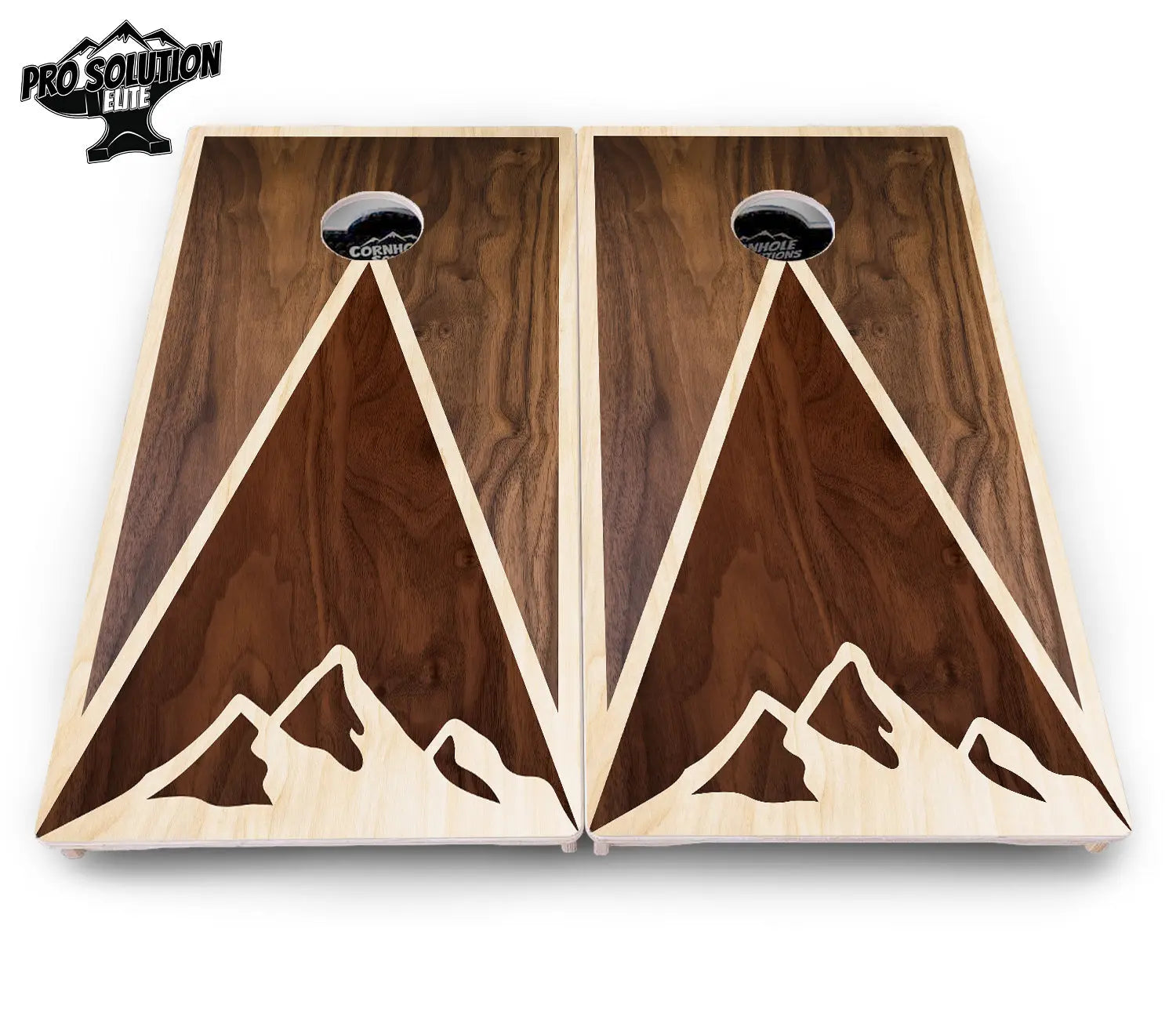 Stained Mountain Scene Cornhole Boards - Pro Solution Elite Series Cornhole Solutions