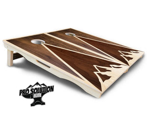 Stained Mountain Scene Cornhole Boards - Pro Solution Elite Series Cornhole Solutions