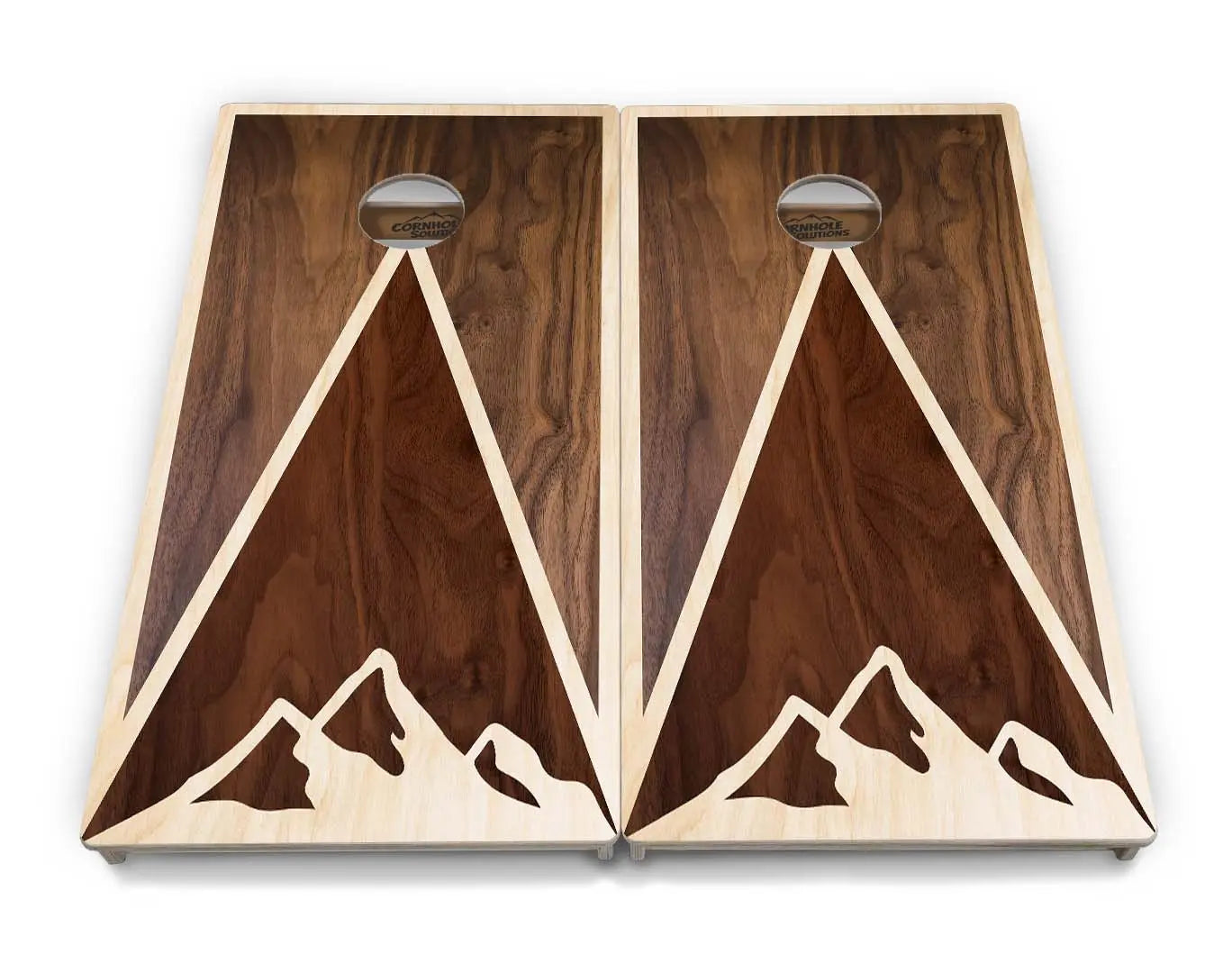 Stained Mountain Scene Cornhole Boards - Professional Tournament Series Cornhole Solutions