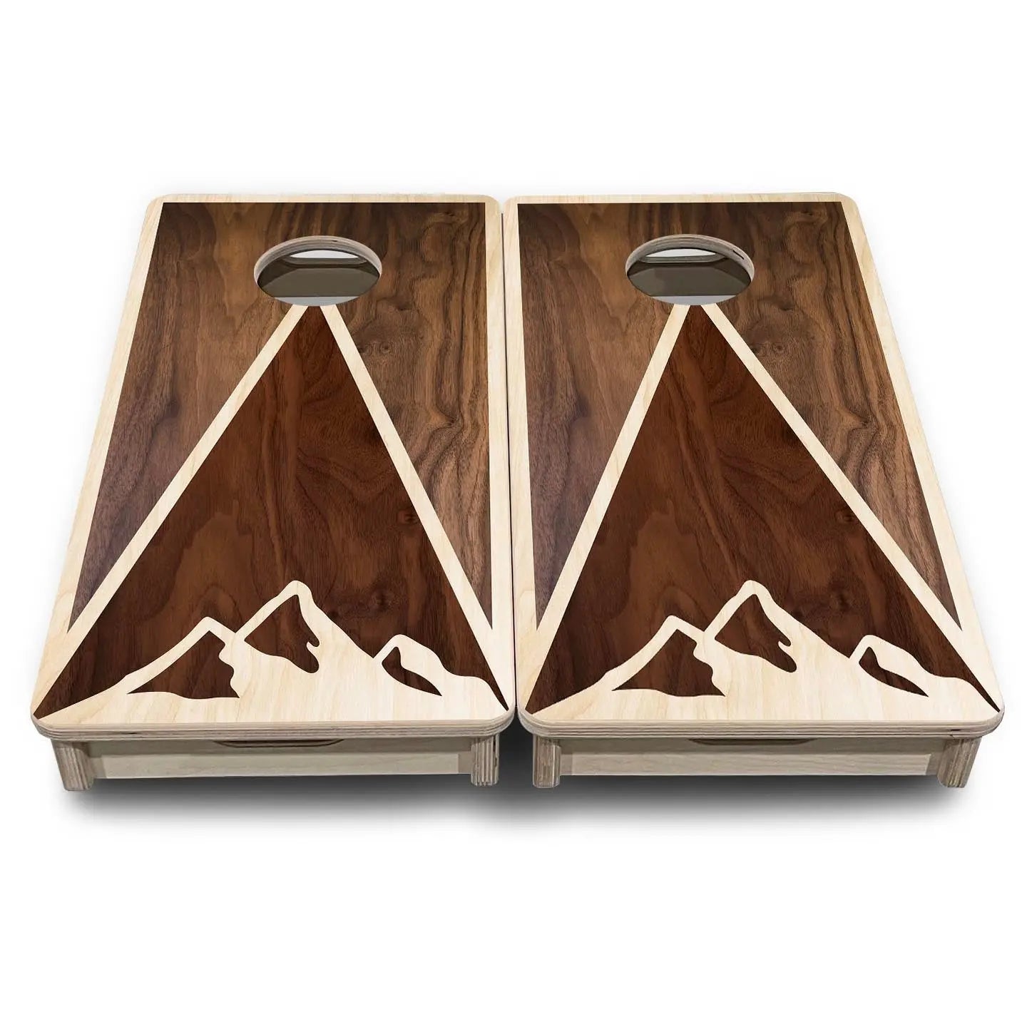 Stained Mountain Scene - Mini or Vacation Size Cornhole Boards by Cornhole Solutions, custom cornhole board detail photo 2
