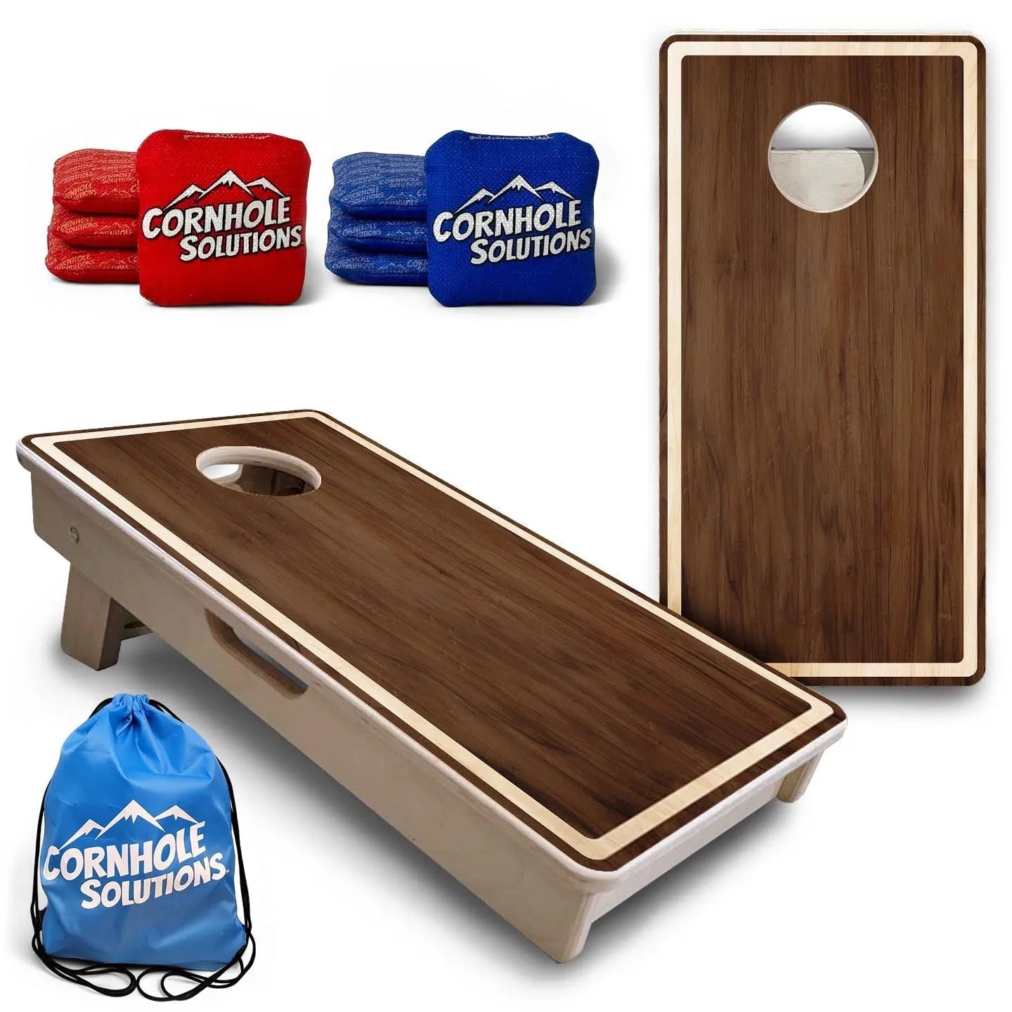 Stained Natural Border - Mini or Vacation Size Cornhole Boards by Cornhole Solutions, custom cornhole board main product photo