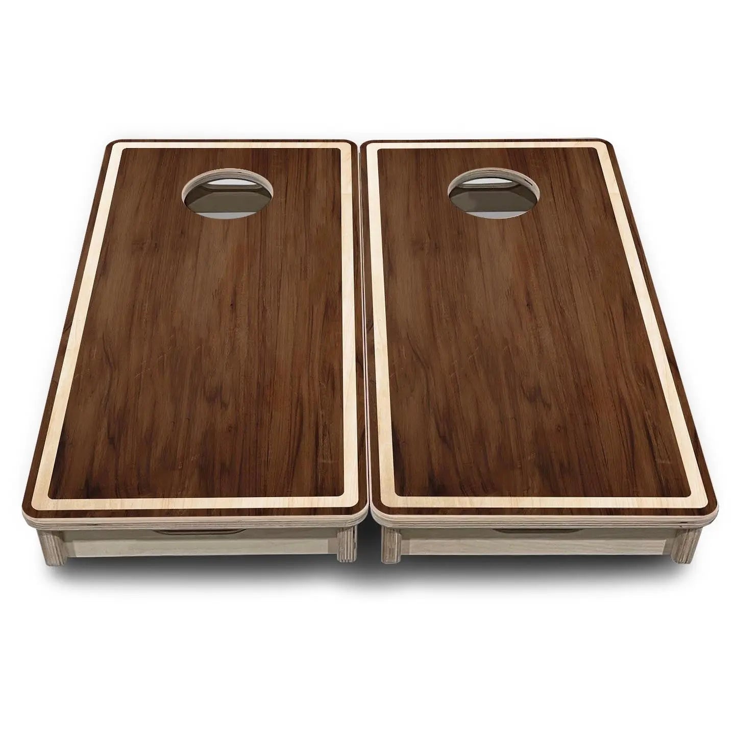 Stained Natural Border - Mini or Vacation Size Cornhole Boards by Cornhole Solutions, custom cornhole board detail photo 2