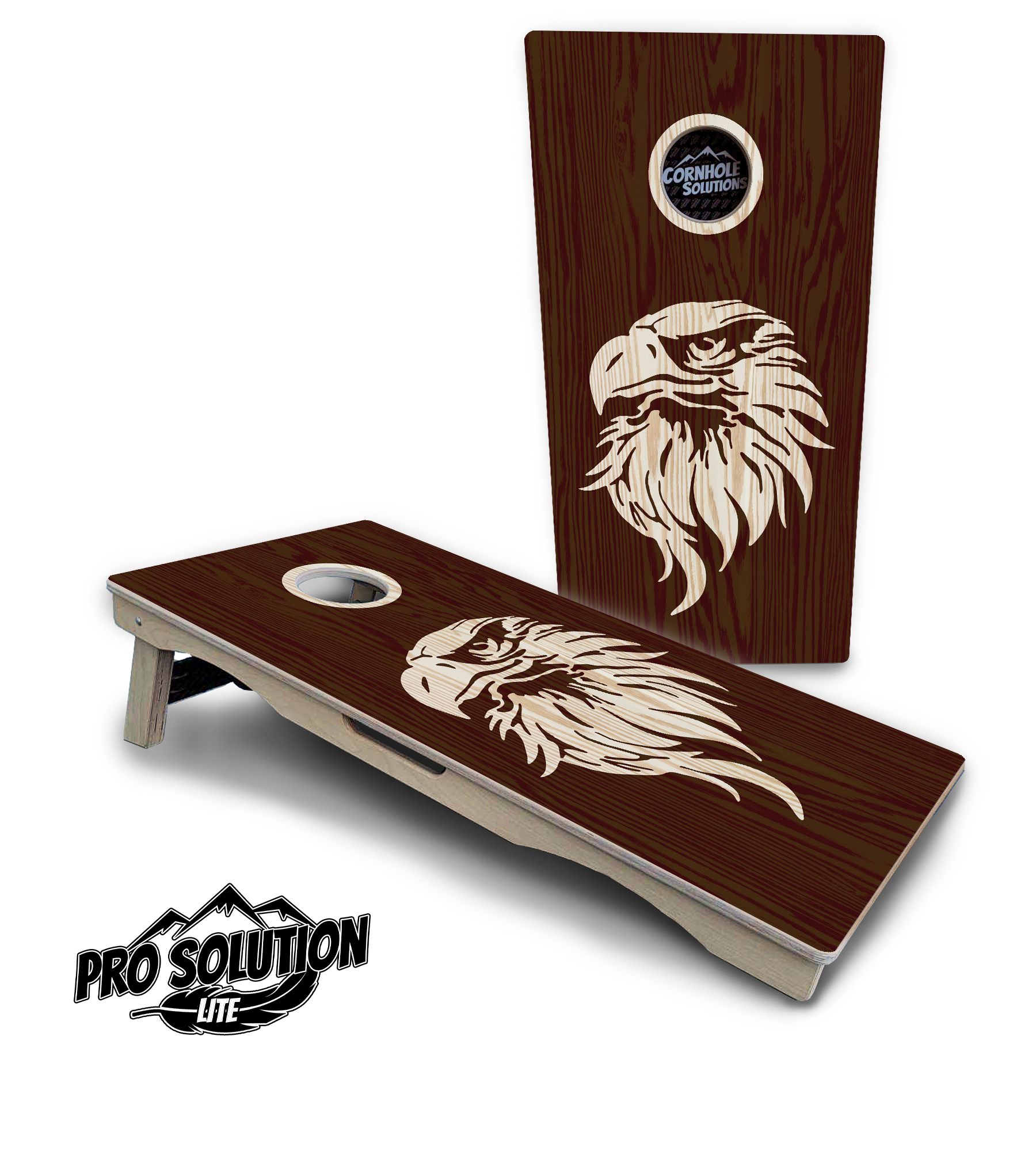 Stained Flag & Eagle Cornhole Boards - Pro Solution Lite Series Cornhole Solutions