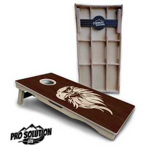 Stained Flag & Eagle Cornhole Boards - Pro Solution Lite Series Cornhole Solutions