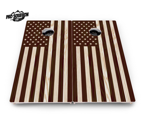 Stained Flag & Eagle Cornhole Boards - Pro Solution Lite Series Cornhole Solutions