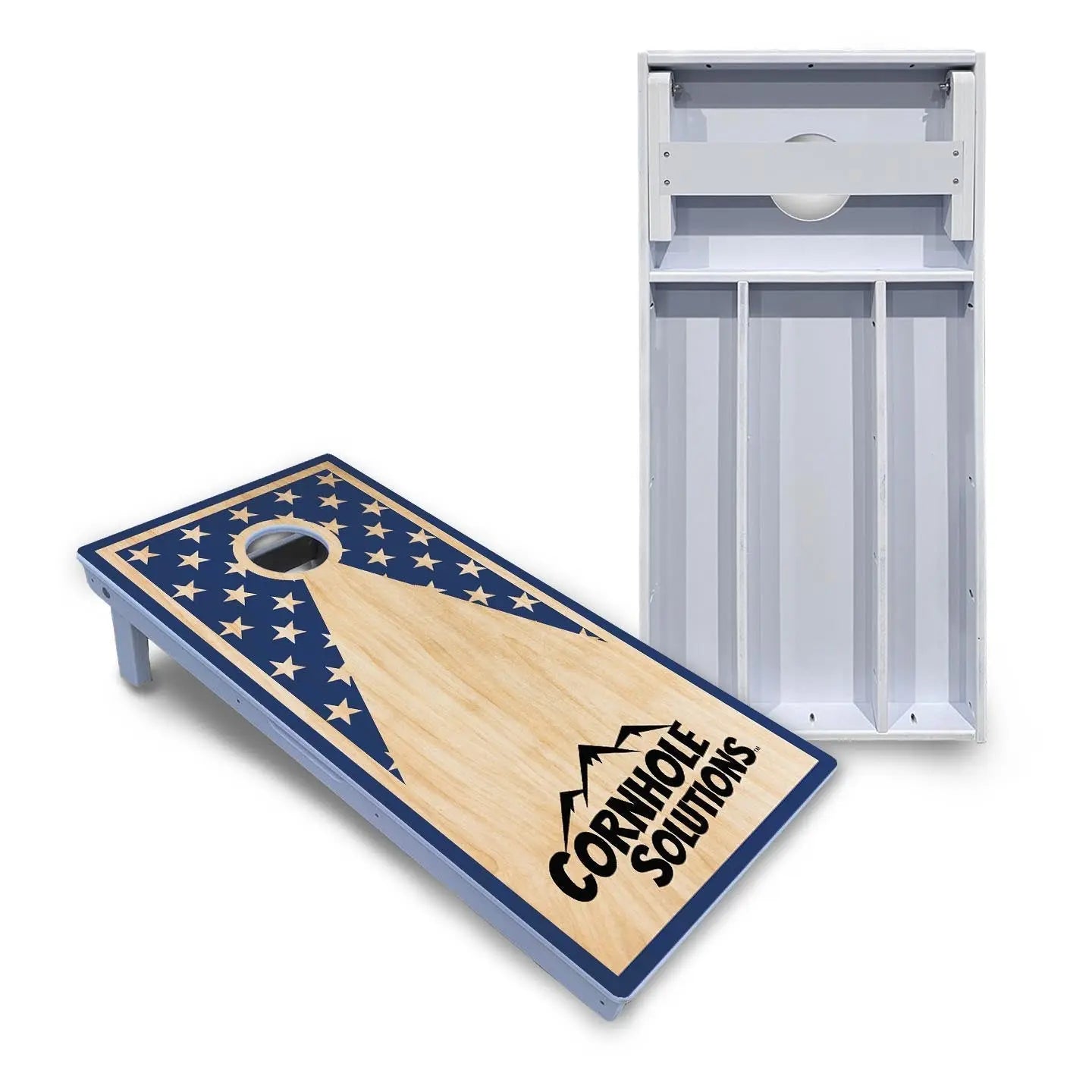Stars & Stripes CS Logo Cornhole Boards - All Weather Series by Cornhole Solutions, custom cornhole board detail photo 2