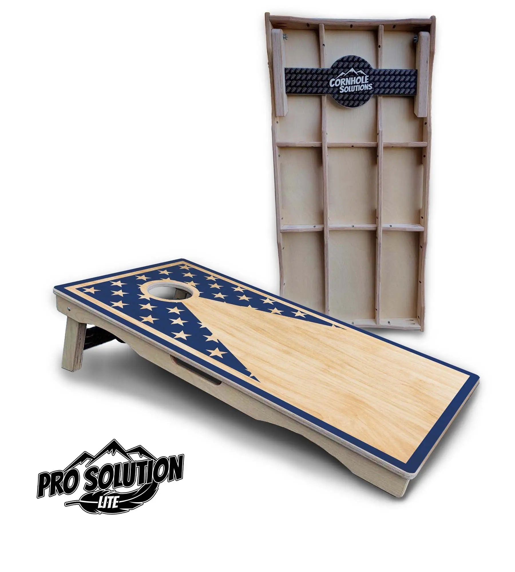 Stars & Stripes Keyhole Cornhole Boards - Pro Solution Lite Series by Cornhole Solutions, custom cornhole board detail photo 3