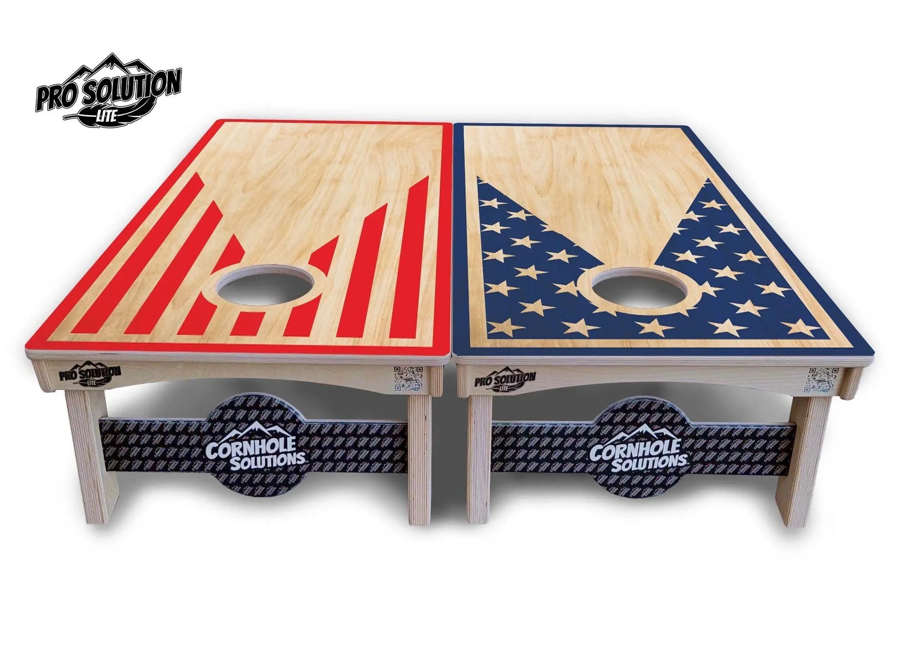 Stars & Stripes Keyhole Cornhole Boards - Pro Solution Lite Series by Cornhole Solutions, custom cornhole board detail photo 5