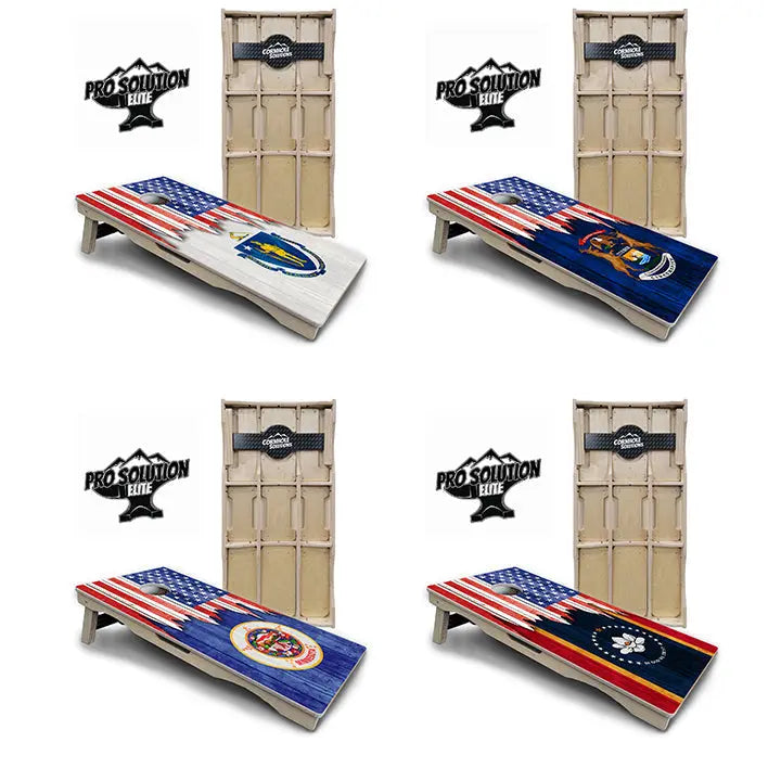 State Flag Designs Massachusetts to New Jersey Cornhole Boards - Pro Solution Elite Series by Cornhole Solutions, Southern home decor main product photo