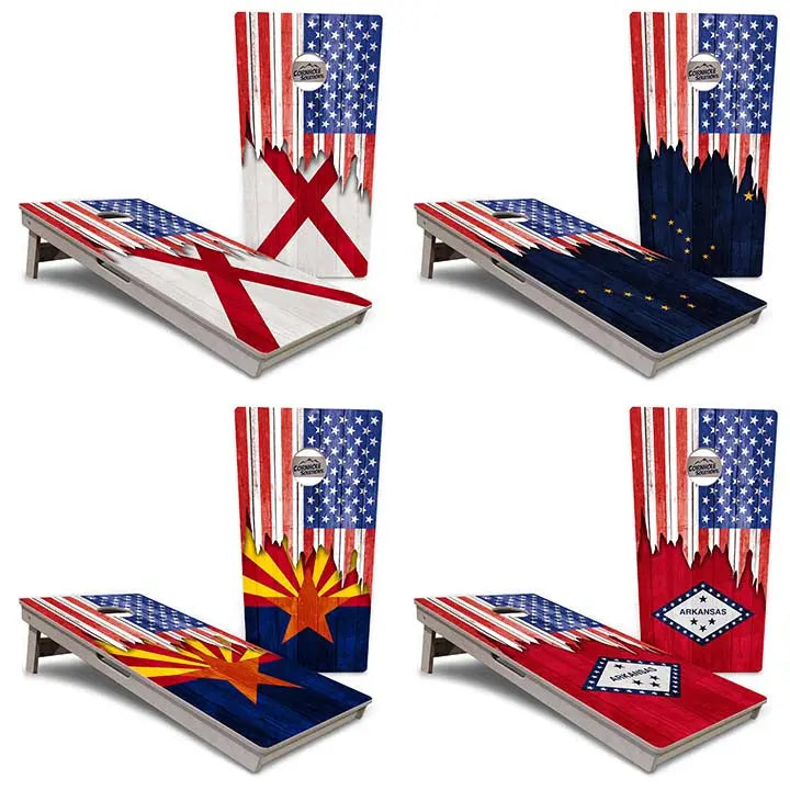 State Flags Alabama to Georgia Cornhole Boards - Professional Tournament Series by Cornhole Solutions, custom cornhole board main product photo