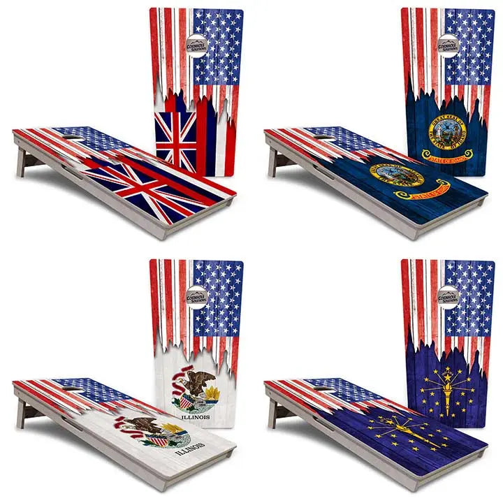 State Flags Hawaii to Maryland Cornhole Boards - Professional Tournament Series by Cornhole Solutions, custom cornhole board main product photo