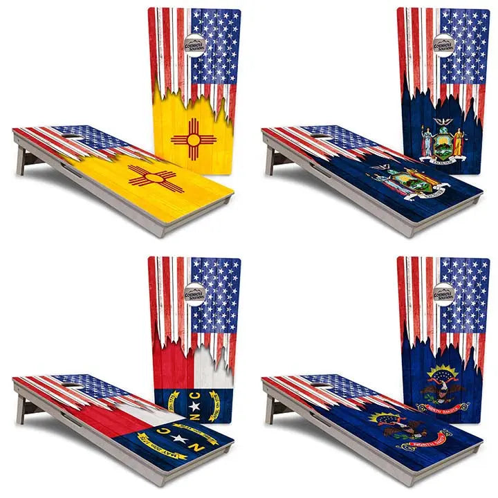 State Flags New Mexico to South Carolina Cornhole Boards - Professional Tournament Series by Cornhole Solutions, custom cornhole board main product photo