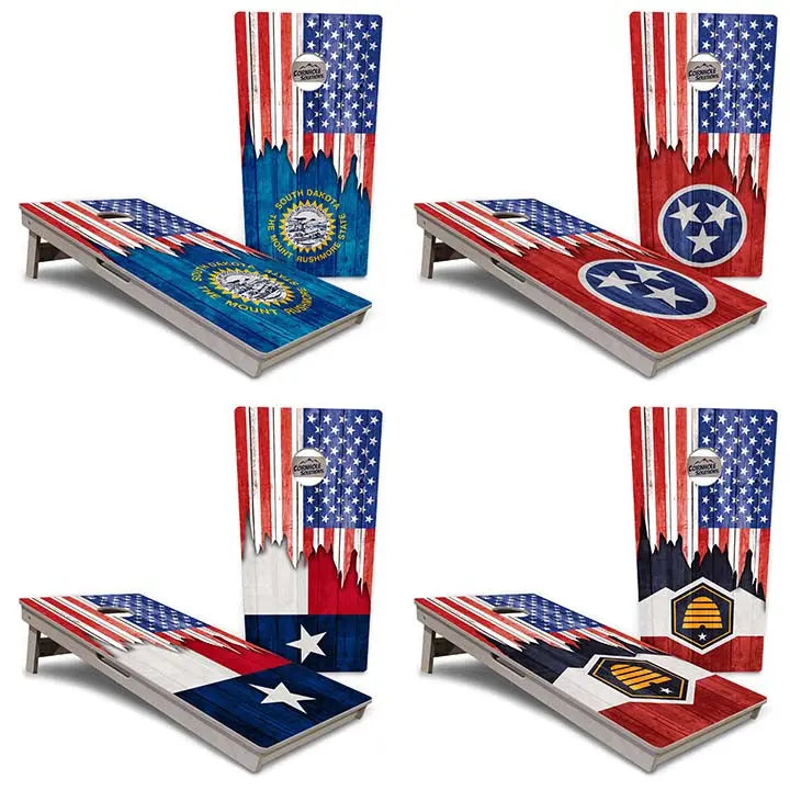 State Flags South Dakota to Wyoming Cornhole Boards - Professional Tournament Series by Cornhole Solutions, custom cornhole board main product photo