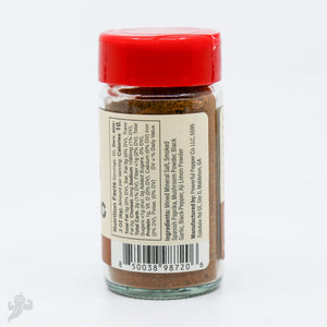 Glass jar of Steak Seasoning No. 5 Powerful Pepper Co. LLC spice blend.