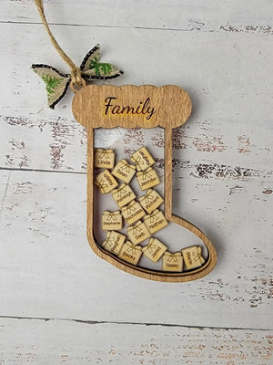 Stocking Christmas Shaker Ornament Personalized With Family Names EverLee Creations