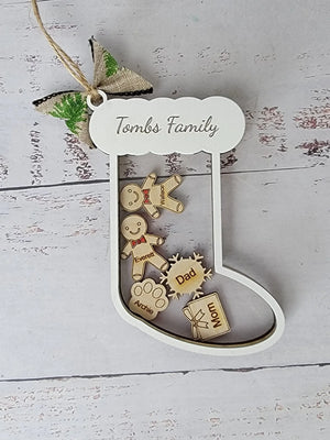 Stocking Christmas Shaker Ornament Personalized With Family Names EverLee Creations