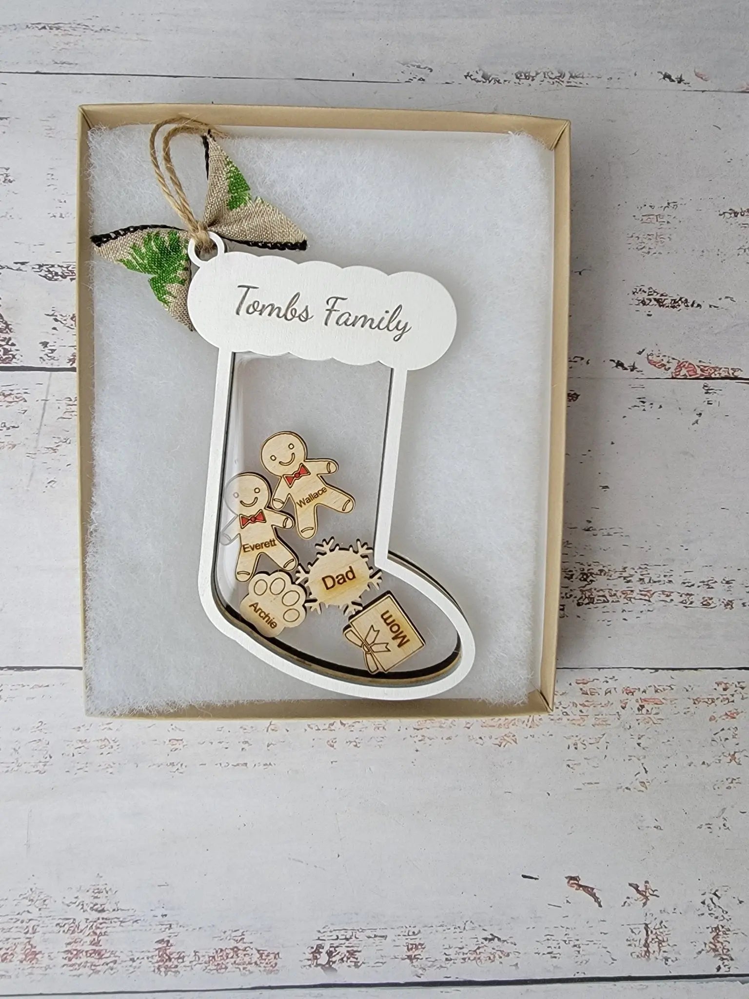 Stocking Christmas Shaker Ornament Personalized With Family Names EverLee Creations