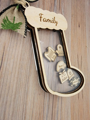 Stocking Christmas Shaker Ornament Personalized With Family Names EverLee Creations