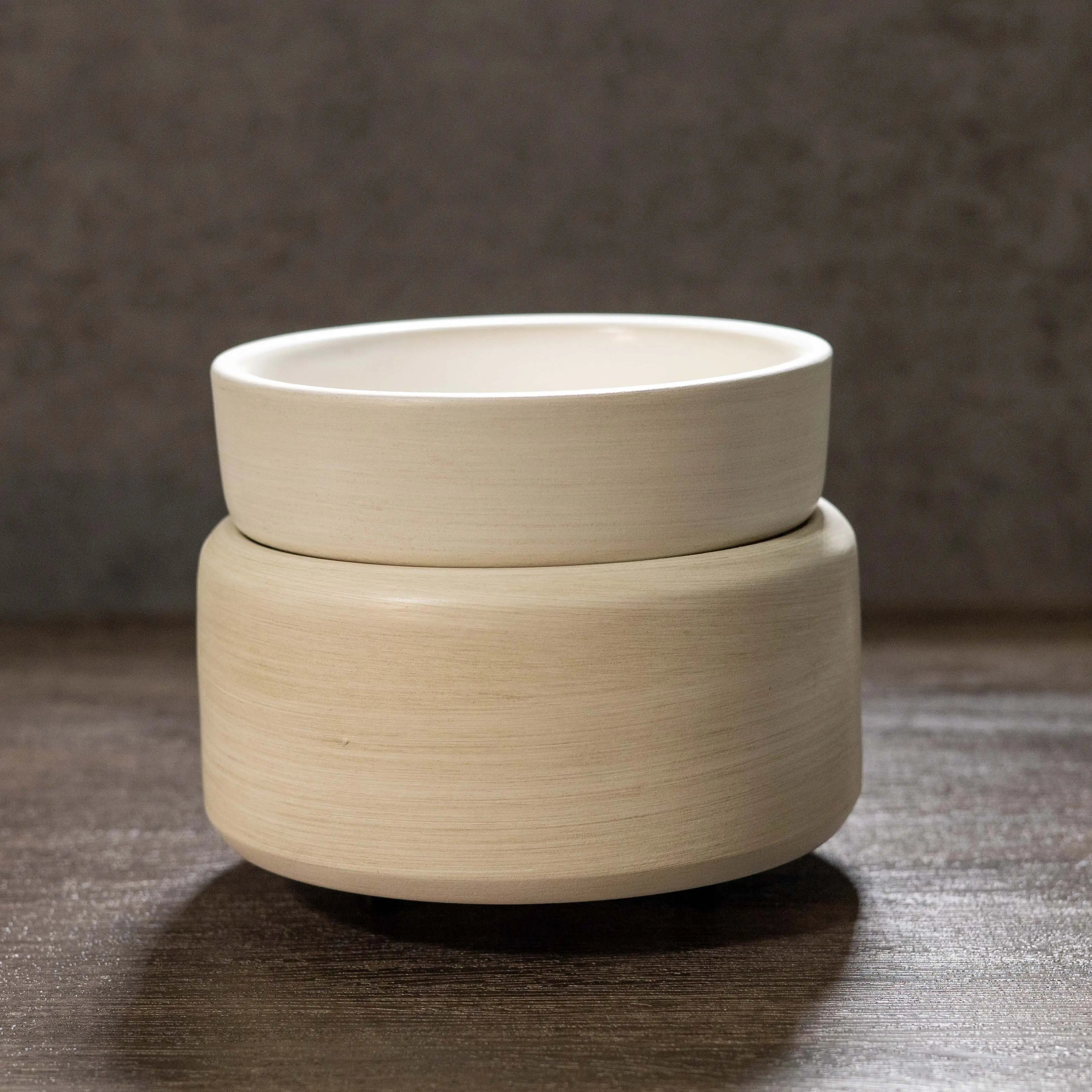 Stone Ivory 2-IN-1 Candle Warmer by Dewdrop Mystique LLC, scented candle main product photo