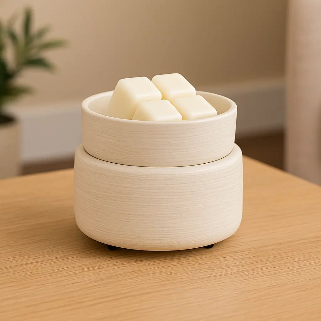 Stone Ivory 2-IN-1 Candle Warmer by Dewdrop Mystique LLC, scented candle detail photo 2