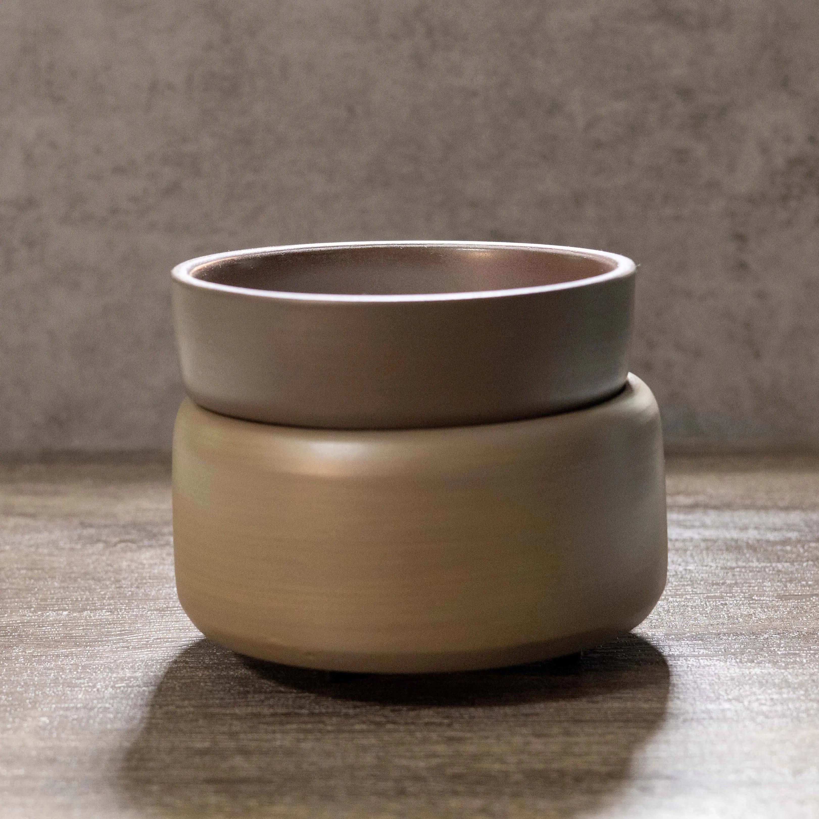 Stone Mocha 2-IN-1 Candle Warmer by Dewdrop Mystique LLC, scented candle main product photo
