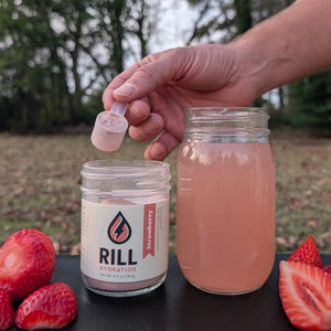 Strawberry Rill 30 serving hydration drink mix jar