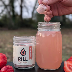 Strawberry Rill clean electrolyte powder for sports hydration