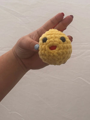 Yellow Crochet Stress Blob - Handmade stress relief toy by Main Street Collective