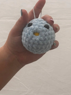 Stress Blob Toy: Blue crocheted bird stress reliever by Main Street Collective.