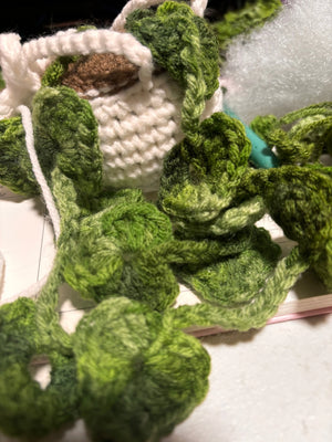 Crocheted Hanging Plant: Strings of Hearts, Handmade Home Decor, Succulent Style